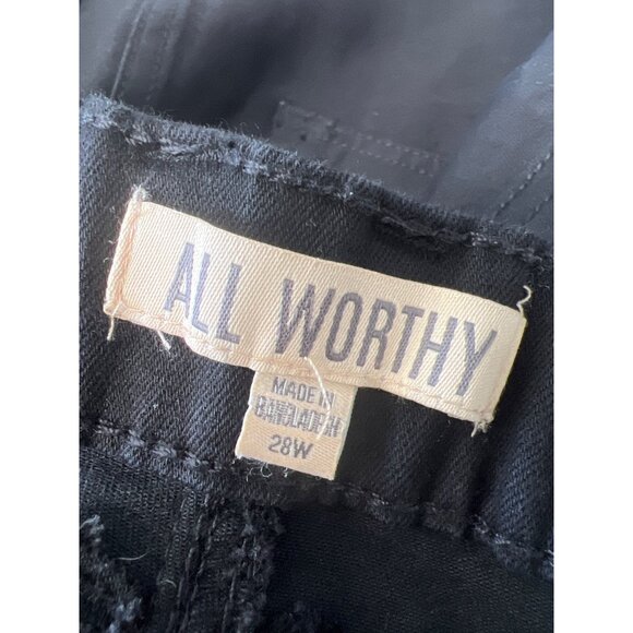 All Worthy Hunter McGrady Regular Flared Jeans Black Womens Plus 28 Cotton Blend - Picture 4 of 8